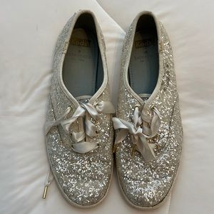 Keds for Kate Spade - silver glitter - size 8